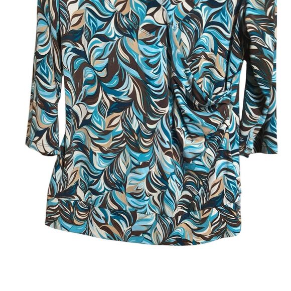 Cocomo Top Womens XL Multicolor Swirl Liquid Knit Stretch Blouse - Picture 4 of 8